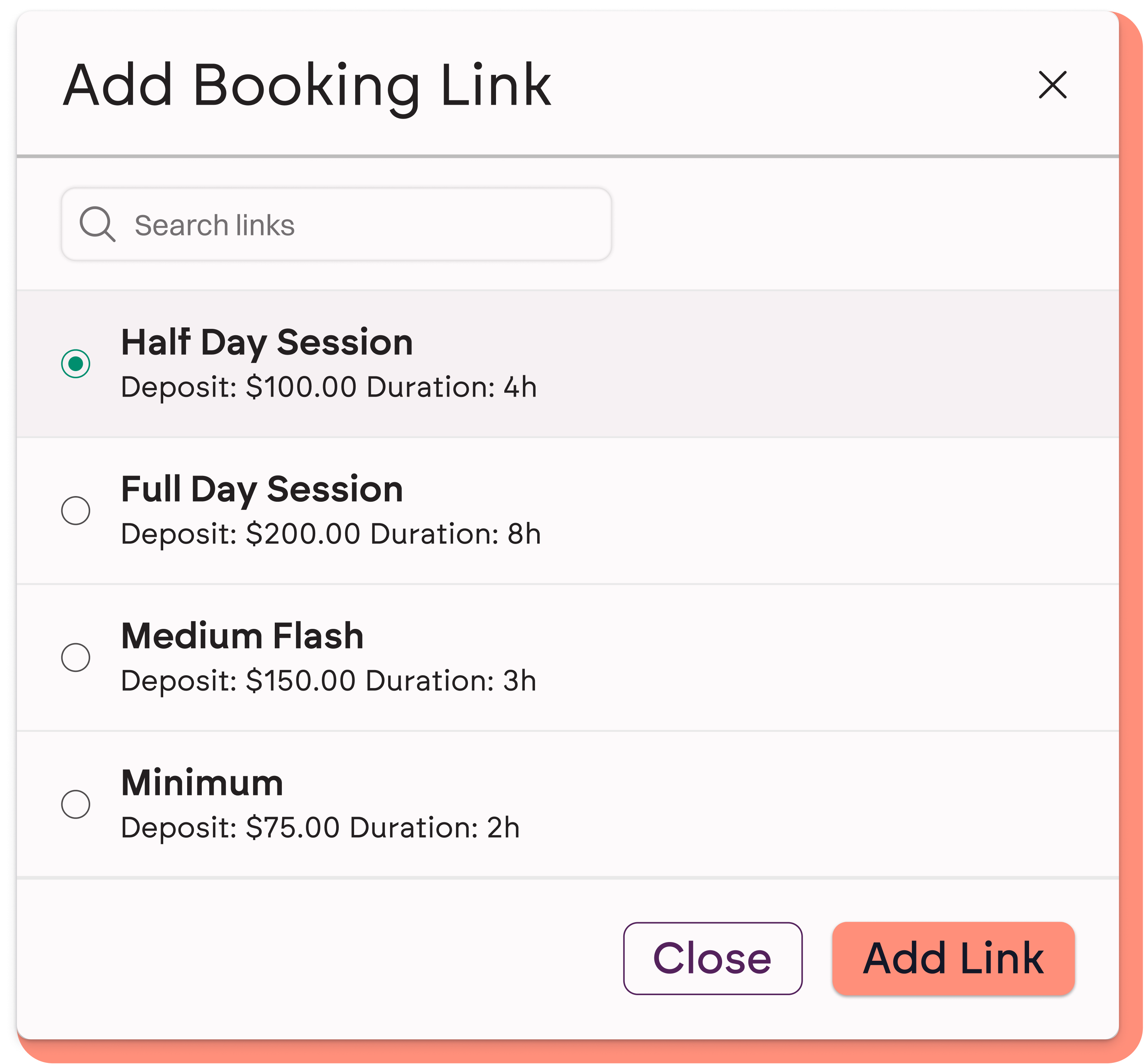 Image showing a wireframe of the link-adding modal.